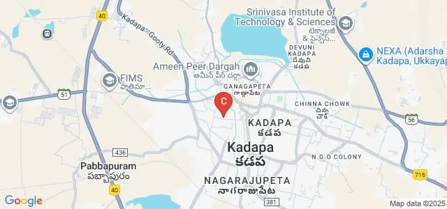 Vikas Institute of Business Management, Kadapa Map