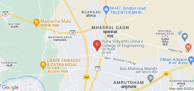 Pune Vidyarthi Griha's College of Engineering and SS Dhamankar Institute of Management, Nashik Map