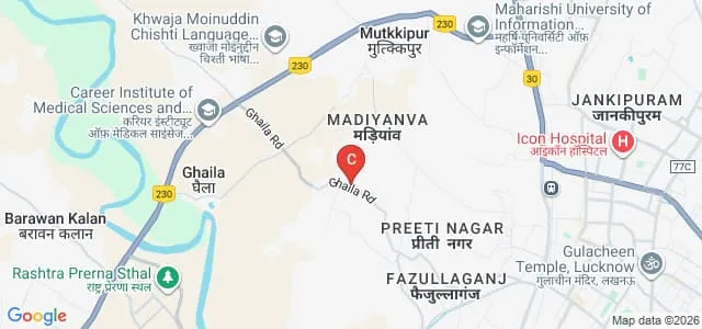 Hygia Institute of Pharmaceutical Education and Research, Lucknow Map