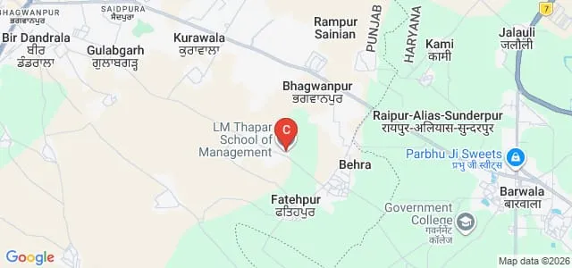 LM Thapar School of Management, Thapar Institute of Engineering and Technology, Dera Bassi Map