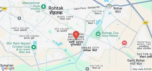Department of Computer Science and Applications, Maharshi Dayanand University, Rohtak Map