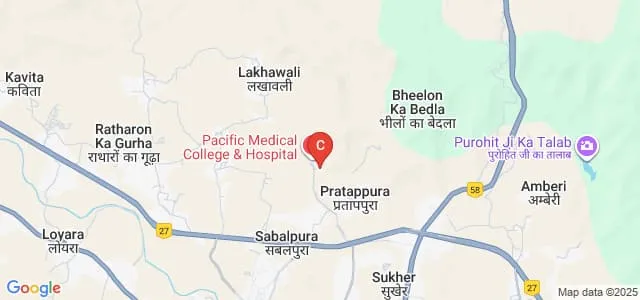 Pacific Dental College and Research Center, Udaipur Map