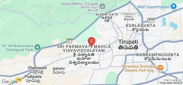 Sri Venkateswara University College of Engineering, Tirupati Map