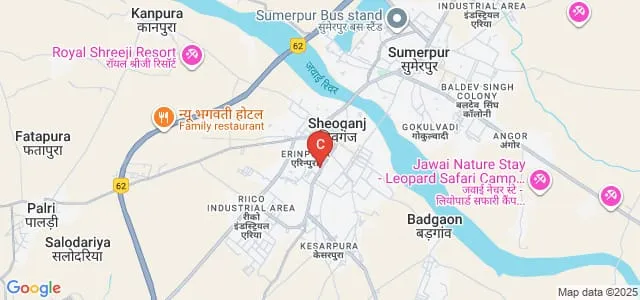 Sangvi Matushri Puribai Bhurmal Jain Government College, Sheoganj Map