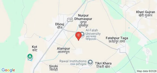 Al Falah School of Medical Sciences and Research Centre, Faridabad Map