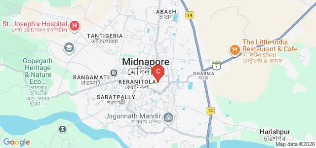 Midnapore Medical College, Midnapore Map