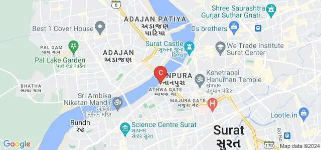 Smt Tanuben and Dr Manubhai Trivedi College of Information Science, Surat Map