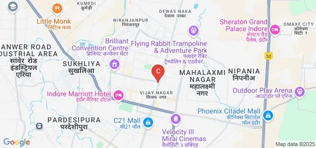 Cindrebay School of Design, Indore Map