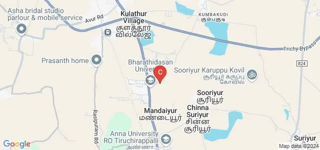Centre for Distance and Online Education Bharathidasan University, Tiruchirappalli Map