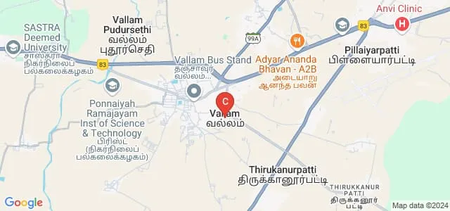 Ponnaiyah Ramajayam College of Engineering and Technology, Thanjavur Map