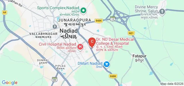 Dr ND Desai Faculty of Medical Science and Research, Nadiad Map