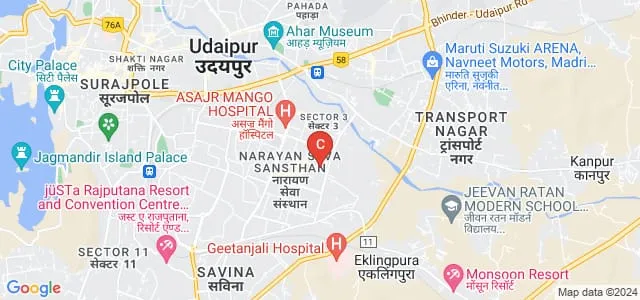 Mahaveer Jain Vidhyalaya Sansthan, Udaipur Map
