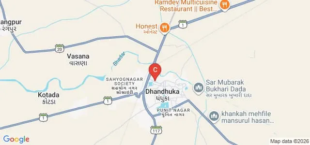 Shri Kishandas Kikani Arts and Commerce College, Dhandhuka Map
