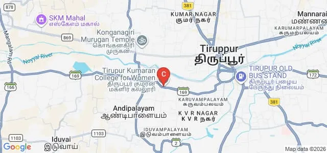 Tiruppur Kumaran College for Women, Tiruppur Map