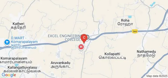 Excel College for Commerce and Science, Komarapalayam Map
