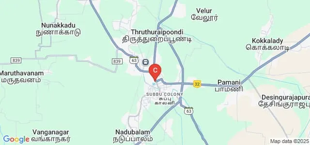 Bharathidasan University Model College, Thiruthuraipoondi Map