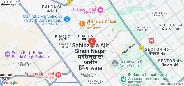 Zee Institute of Creative Arts, Mohali Map