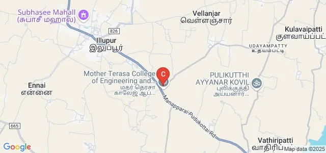 Mother Terasa College of Arts and Science, Pudukkottai Map