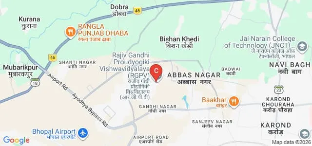 University Institute of Technology Rajiv Gandhi Proudyogiki Vishwavidyalaya, Bhopal Map