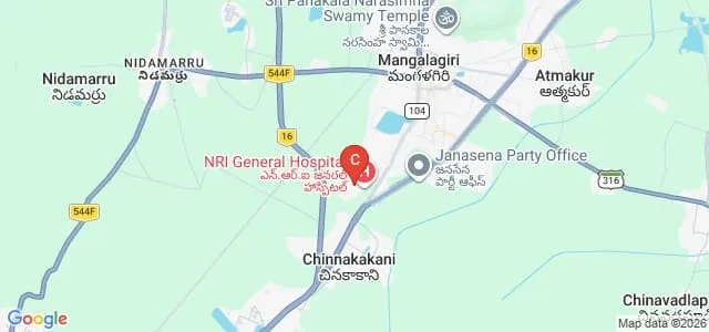 NRI Medical College, Chinakakani Map