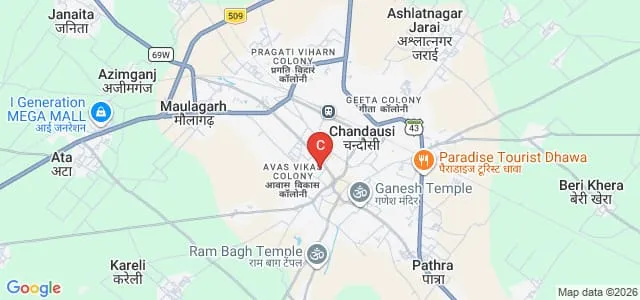 Shri Nawal Kishore Bharatiya Municipal Girls Post Graduate College, Chandauasi Map