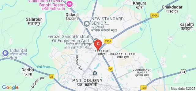 Feroze Gandhi Institute of Professional Studies, Raebareli Map