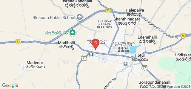 Pallagatti Adavappa Arts and Commerce First Grade College, Tiptur Map