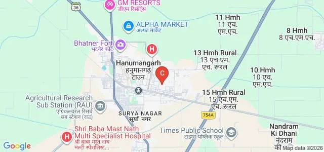 Chaudhary Maniram College of B Ed, Hanumangarh Map