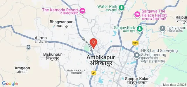 Parwati Institute of Training Research and Management, Ambikapur Map