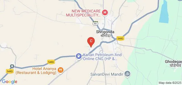 Maharaja Jivajirao Shinde Mahavidyalaya, Shrigonda Map