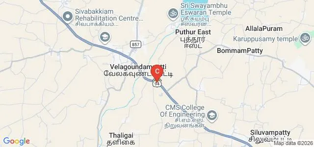 M Shanthi College of Education, Namakkal Map