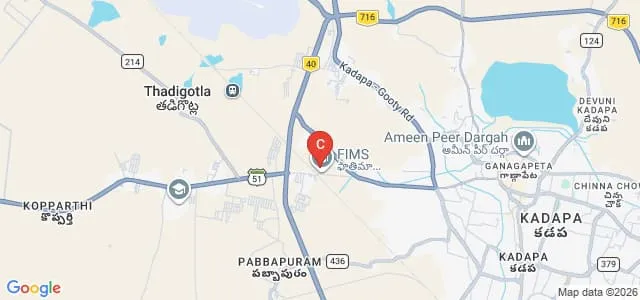 Fathima Institute of Medical Sciences, Kadapa Map