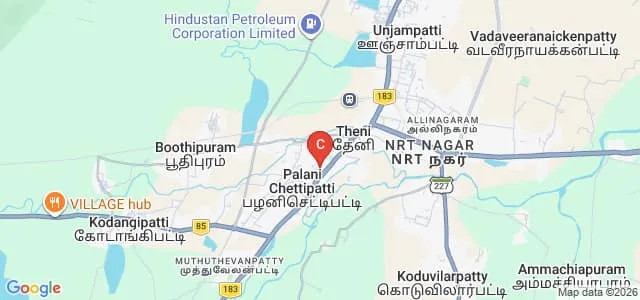 Sourashtra College of Education, Veerapandi Map