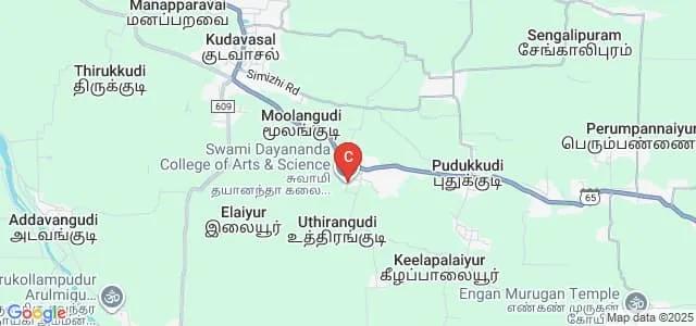 Swami Dayananda College of Arts and Science, Manjakkudi Map