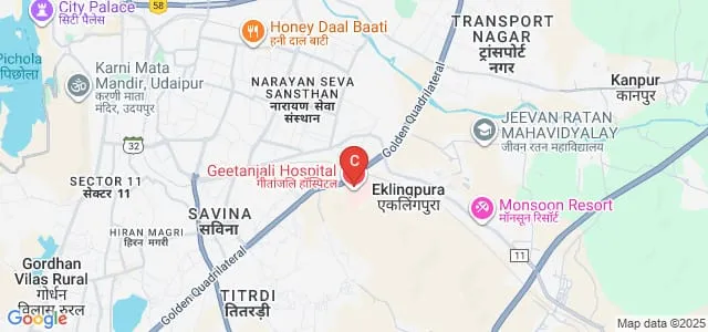 Geetanjali College of Physiotherapy, Udaipur Map