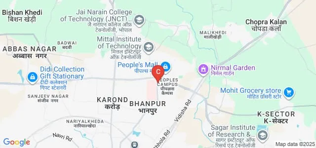 Peoples College of Paramedical Science and Research Centre, Peoples University, Bhopal Map