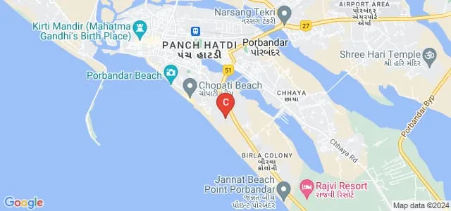 Shree Ramba District Institute of Education and Training, Porbandar Map