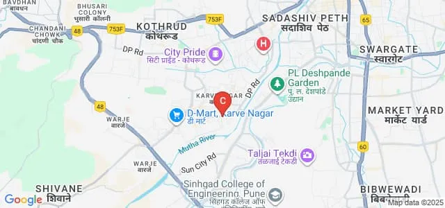 Dr Bhanuben Nanavati College of Architecture for Women, Pune Map