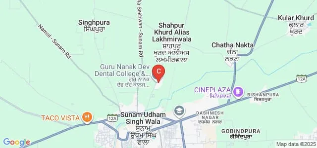 Guru Nanak Dev Dental College and Research Institute, Sunam Map