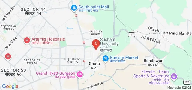 School of Law, Sushant University, Gurugram Map