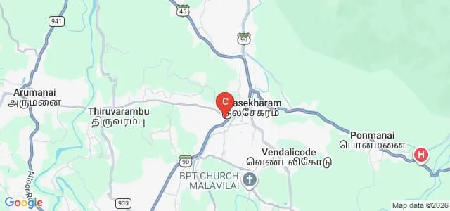 Sree Mookambika Institute of Medical Sciences, Kulasekharam Map