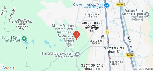 School Of Education And Humanities, Manav Rachna University, Faridabad Map