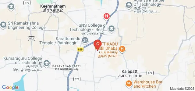 PPG College of Pharmacy, Coimbatore Map