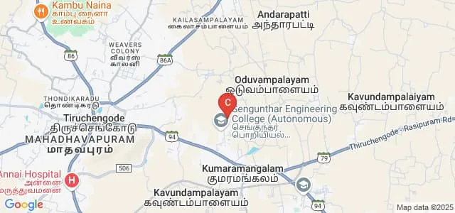 Sengunthar College of Pharmacy, Tiruchengode Map