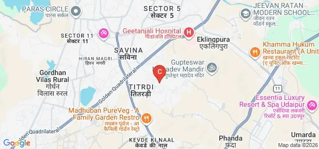 The Scholars Arena Girls B Ed College, Udaipur Map
