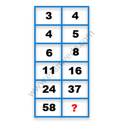Missing Number Finding mcq question image Missing Number Finding mcq question image